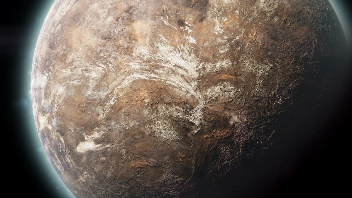 Planets 8K Textures: rocky terrain from orbit