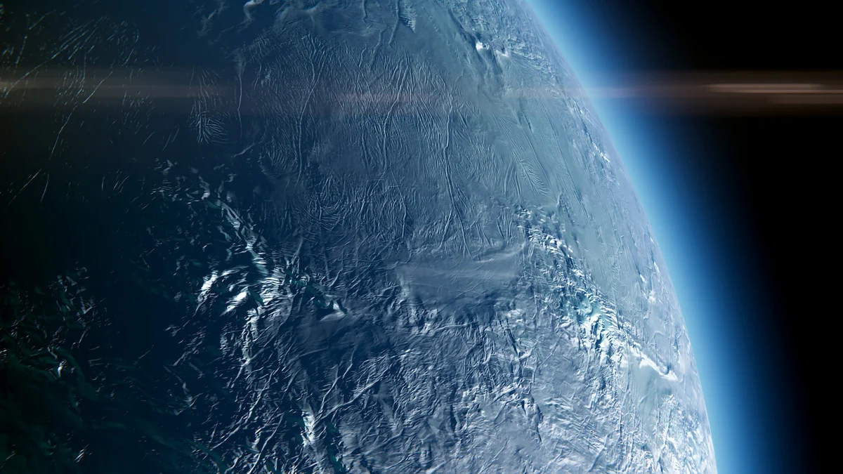 Planets 8K Textures: icy world surface detail